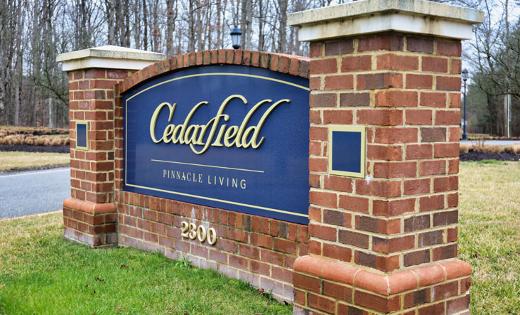 Cedarfield Branch entrance sign
