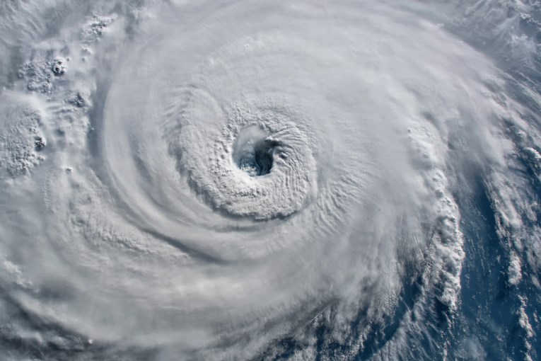 Image of the eye of a hurricane