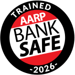 AARP 2026 bank safe seal logo