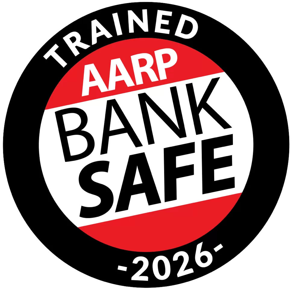 AARP 2026 bank safe seal logo