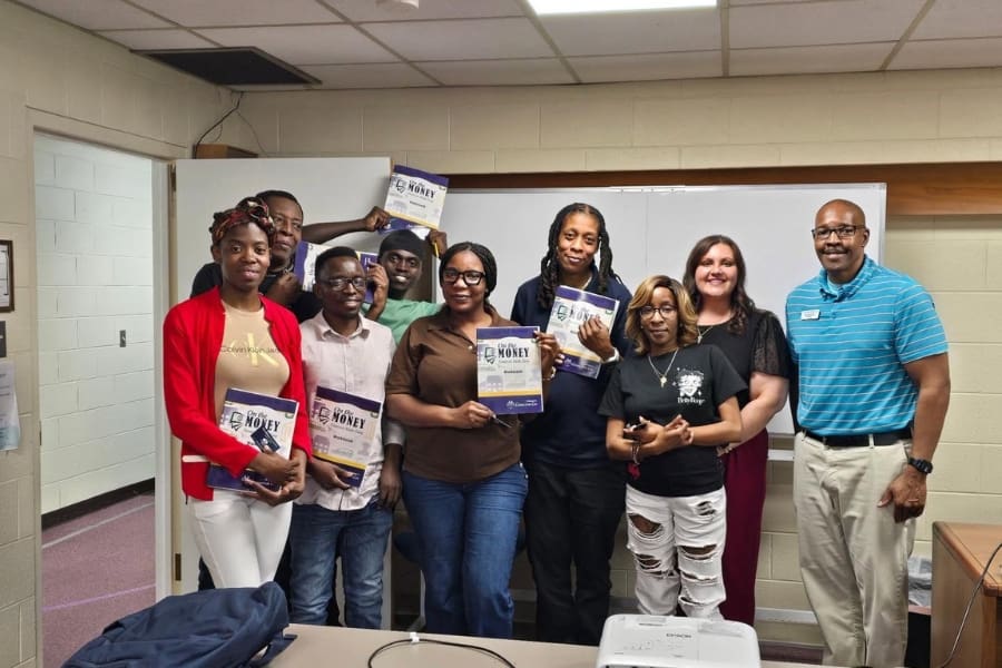 CB employees with Literacy for Life group